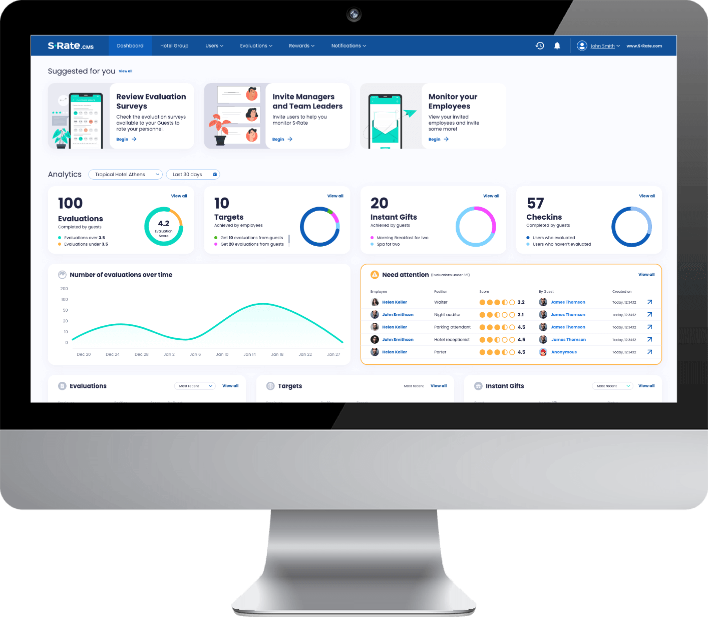 S-Rate CMS web mockup